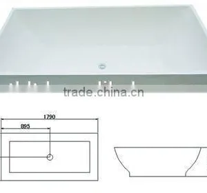 Popular Solid Surface Freestanding Massage Bathtub / Resin Stone Bath Tub Wholesaler Price thumbnail-2
