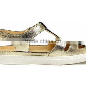 2016 Summer Beautiful Girls Closed Sandals With Gold Genuine Leather thumbnail-3