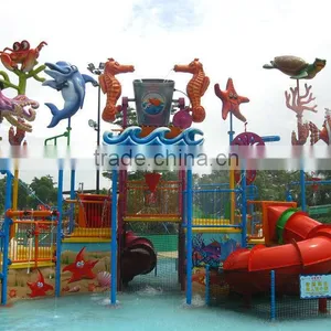 2016 Hot Sale Interactive Familiy Aqua House Jungle Kiosk Amusement Park Slide for Sale thumbnail-1