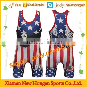 Custom State Wrestling Singlets, Cheap Wrestling Singlets for Sale thumbnail-1