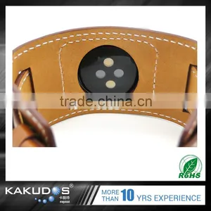 Black / Brown / Red / Blue Choose Custom Logo Accepted Cuff-leather Band for IWatch thumbnail-3