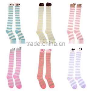 Girl's Fleece Cartoon Animal Thigh Stockings Striped Over Knee Socks Warm thumbnail-5