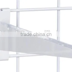 12" White Gridwall Metal Shelf Bracket for Retail Stores thumbnail-2