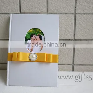 Handmade Hardcover Custom Wedding Guest Book With Photo Frame thumbnail-3