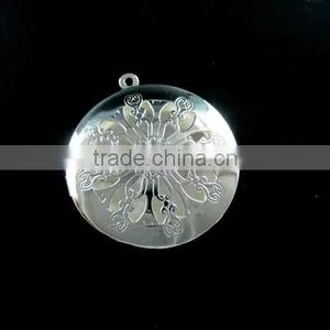 33mm Silver Plated Iron Round Filigree Photo Locket Pendant Charm DIY Supplies 1112004 thumbnail-1