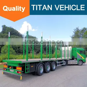 China New Timber Wood Semi Trailer Lumber Transport Vehicle for Sale thumbnail-1