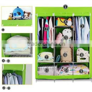 Portable Clothes Rack Wardrobes Bedroom,Wardrobe Closet Storage Organizer Garment Rack With Shelves thumbnail-5