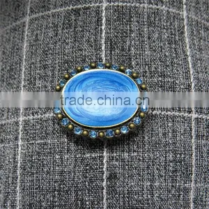 2015 Oval Decorated Metal Shank Button For Cloting thumbnail-5