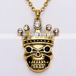 Hiphop Imitation Jewelry Hot Sale Halloween Necklace Punk Skull Pendant Statment Necklace Sweater Chain thumbnail-1