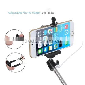(sl) Extendable Handheld Monopod Audio Cable Wired Palo Selfie Stick For Iphone 6 Plus 5s 4s Samsung Android thumbnail-1