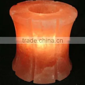 Himalayan Salt Candle Holer / Himalayan Salt Tea Lights / Himalayan Salt / Crystal Candle Hole / Pink Salt thumbnail-1