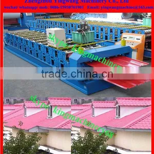 Colored Glazed Tile Roofing Sheet Roll Forming Machine thumbnail-1