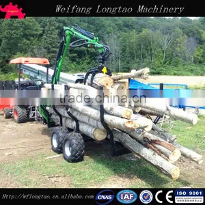Top Quality! Log Trailers With Grapple/ Log Loader Trailer With Crane thumbnail-2