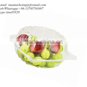 Clear Hinged Plastic Food Take Out To-Go Container,Clamshell Fruit/Cake/Salad Pack Box thumbnail-3