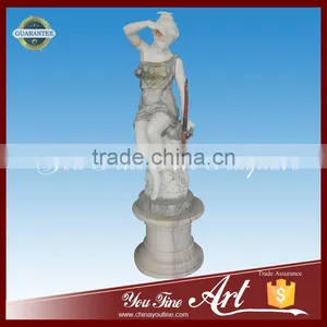 Sexy Woman Statue Marble Sitting on Base thumbnail-1