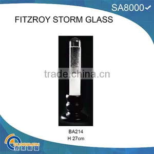 BA214 FITZROY STORM GLASS WITH BLACK WOOD BASE thumbnail-1