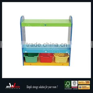 Top Selling Colorful E1 Thicken MDF Toy Storage With Bins thumbnail-1