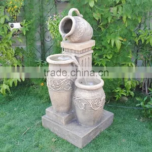 Hotsale Three Jars Polyresin LED Fengshui Products Fountain thumbnail-1