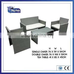 Fire Redardant Fabric Standard 4 Pcs Plastic Outdoor Black ot Blue Rattan /wicker Effect Furniture Set thumbnail-2