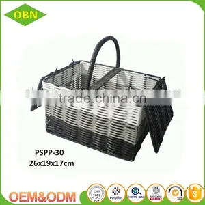 Woven Plastic Empty Picnic Basket Wholesale thumbnail-2