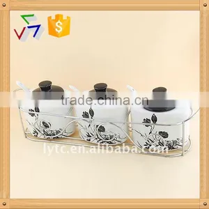 3pcs Ceramic Canister With Spoon thumbnail-1