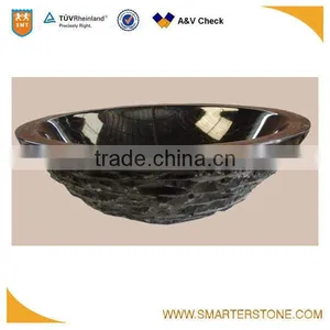 China Black Granite Counter Basin With Natural Surface Outside thumbnail-1