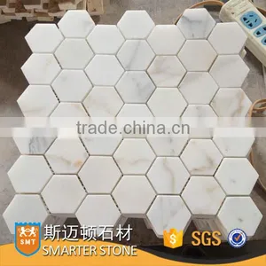 Calcutta Gold Square Shape Micro Marble Mosaic Tile With 1cm Thickness thumbnail-3