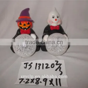 Ceramic Halloween Witch With Lights thumbnail-1