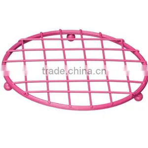 Hot Pink Powder Coating Stylish Iron Metal Fruit Basket Hanger Holders Racks for Kitchen Organizer Storage thumbnail-2