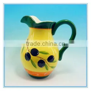 USA Hot Sale Huge Yellow DeHua Ceramic Beer Pitcher With Handle thumbnail-1
