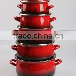 Nice Enamel Casserole With Normal and Hollow Handle thumbnail-1