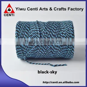 Classical Original Black and Sky Coloured Cotton Bakers Twine Double Colour Cotton Twine thumbnail-1