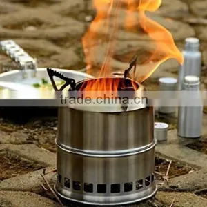 Potable Stainless Steel Wood Burning Camping Stove thumbnail-1