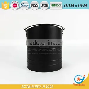 Fireplace Accessories Ash Coal Bucket Powder Coated Black Fire Coal Metal Ash Bucket thumbnail-1