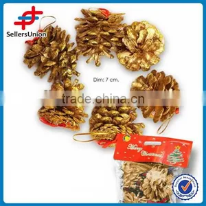 Gold Christmas Decoration Ball, Pinecone thumbnail-1