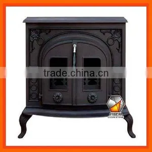 Double Door Wood Burning Cast Iron Stove thumbnail-1