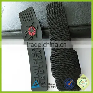 OEM Embossed Brand Logo Hook and Loop Adjustable Silicone Cuff thumbnail-1