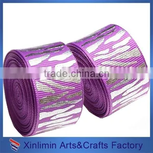 Custom New Design Printed Logo Purple Grosgrain Ribbon thumbnail-2