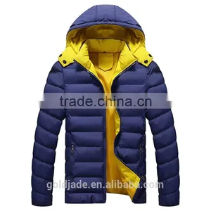 Wholesale 2016 Winter Cotton-padded Black Yellow Sports Down Jackets For Winters Men thumbnail-1