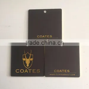 2016 High Quality Customized Thick Paper Hang Tags With Gold Foil Logo thumbnail-4