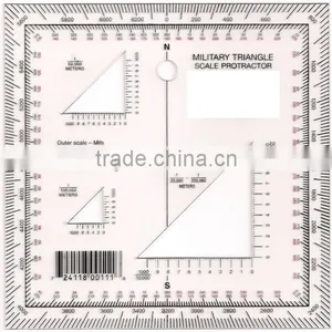 Kearing Chinese Manufacture Military Protractors Transparent Plastic Square Protractor #KMP-2 thumbnail-1