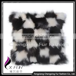 CX-D-33H New Arrival Seat Cover Fox Fur Cushion Cover Decorative Pillows Home Decor thumbnail-1