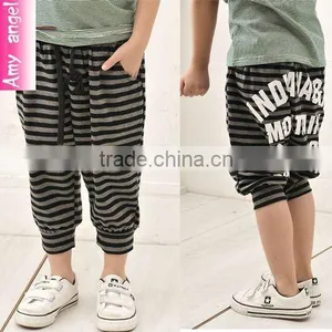 High Quality Boy Knitted Pant 3/4 Length Kids Trousers Child Strap Pant thumbnail-1