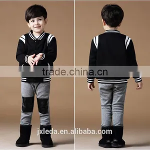 Children Boys Striped Sleeve and Hem Fleece Jacket thumbnail-5