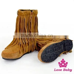 Whoelsale Suede Kids Cowboy Boots Tassel Moccasins Boots Baby Cowboy Boots thumbnail-2