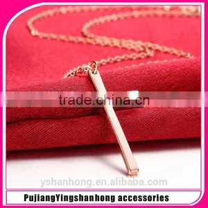 Creative Rose Gold Cross Pendant Necklace thumbnail-1