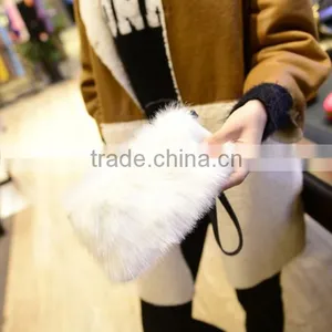 Fashion Warm Winter Handbags, Faux Fur Women Bag Purse With Chain, Fake Fur Ladies Shopping Bag thumbnail-2
