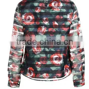 New Female Perspective Stripe Flower Print Loose Long-sleeved Shirt thumbnail-3