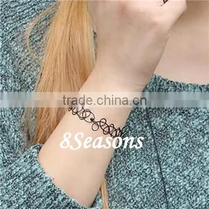 Hot Fashion Black Nylon Imitation Bracelets Temporary Tattoo Sticker thumbnail-3