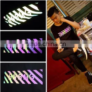 High Visibility Customized Reflective Iron on Cloth Sticker thumbnail-1